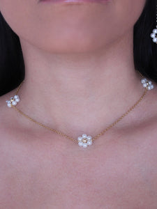 Eliana Flower Pearl Chocker - Salty Threads